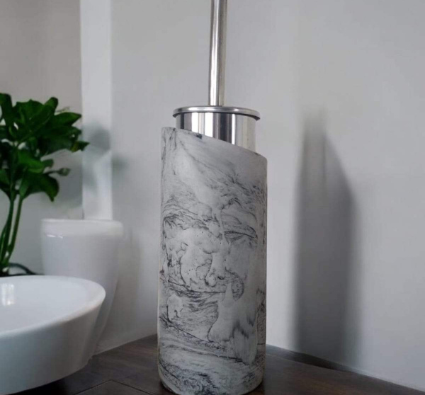 Marble Serisi Antrasit Beton Tuvalet Fırçalığı