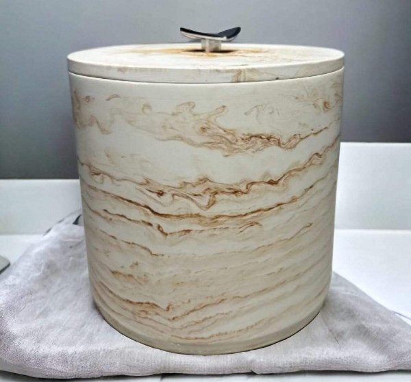 Çöp Kovası Bej Mermer Desenli 4 Litre.